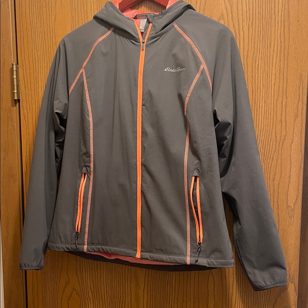 Eddie Bauer Charcoal and Coral Hooded Jacket